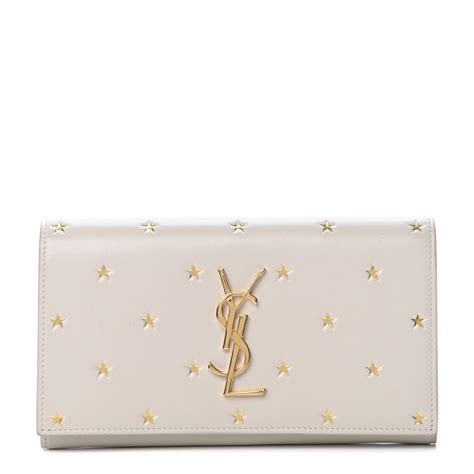 ysl star card|SAINT LAURENT Calfskin Star Print Card Case White.